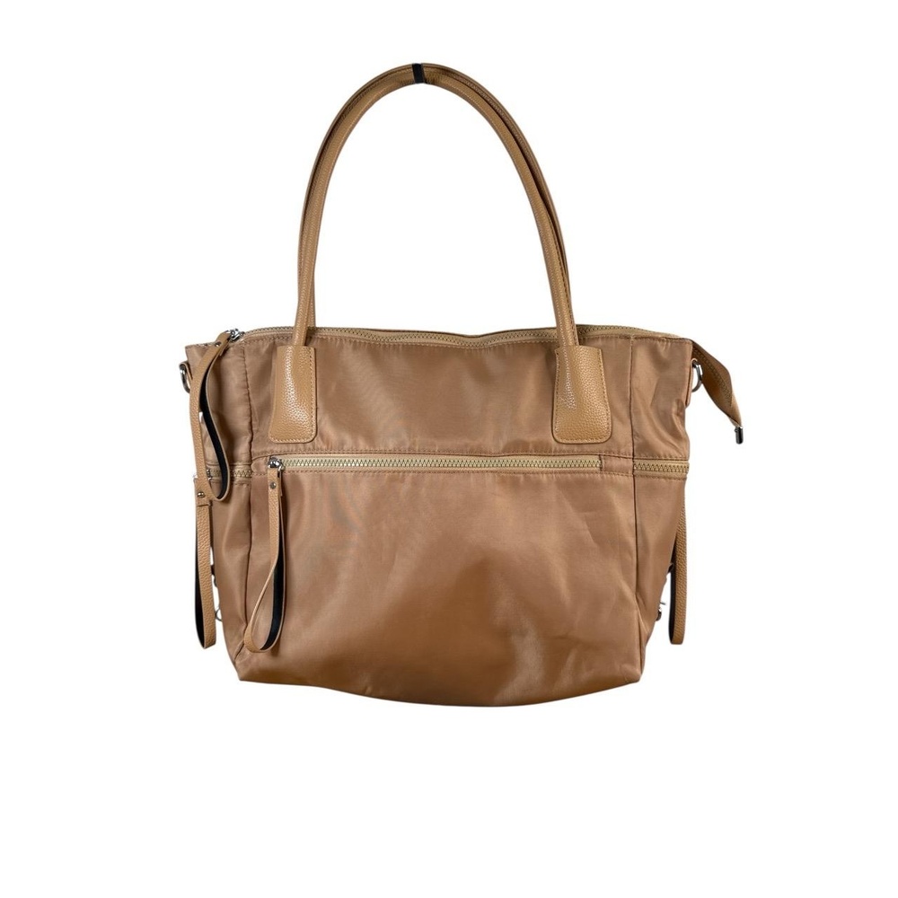 Tote Bag Womens Large Brown Multi-Pocket Double Straps Everyday Chic